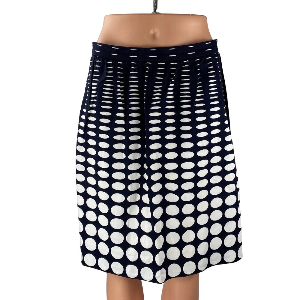 J.Crew Black White Polka Dots Gradient High Waist Pocket A Line Mini Skirt Sz 6